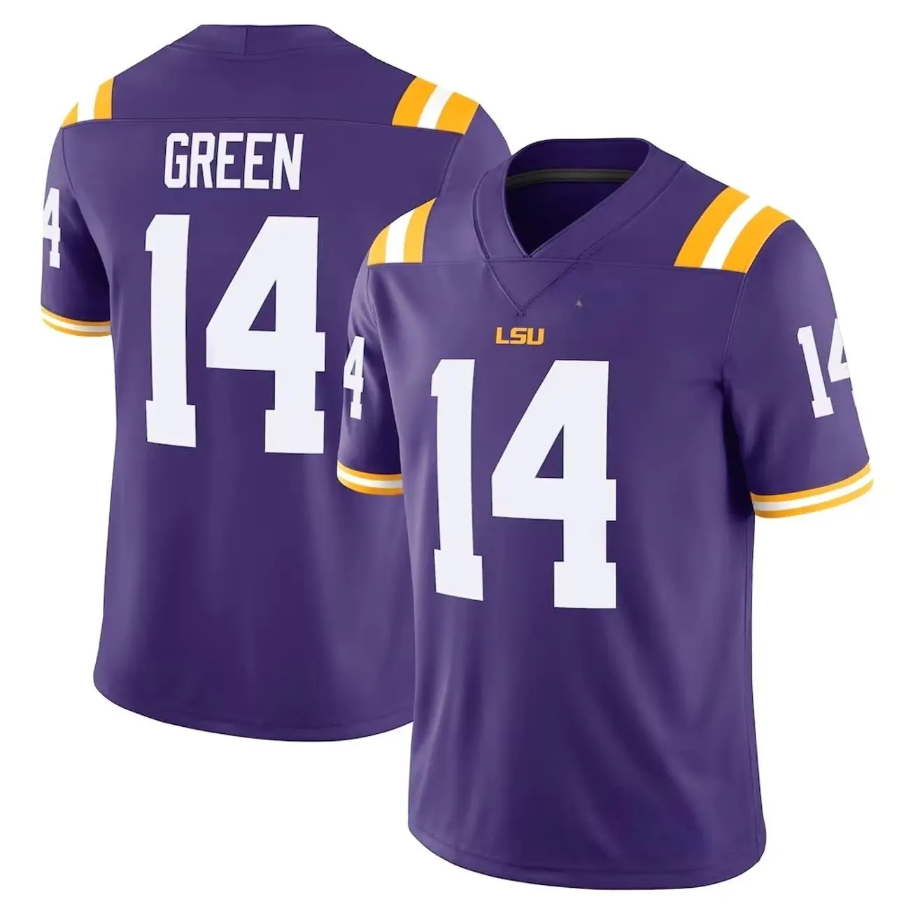 Men Football Jesey Trey'Dez Green LSU Tigers Home Football Game Jersey - Royal