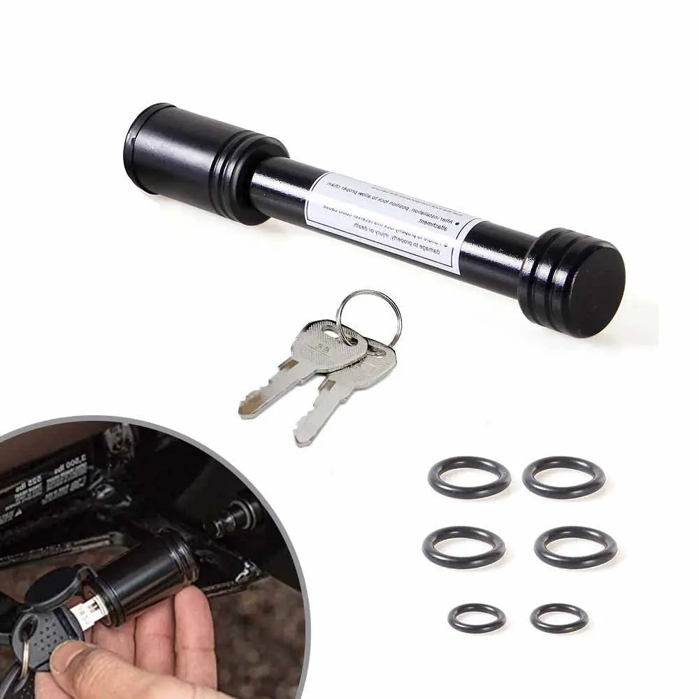 5/8" Hitch Pin Lock with 2 Keys, Anti-Theft Trailer Receiver Lock fits 2" Towing Receiver, Waterproof Dustproof Carbon Steel Security Lock for Truck Trailer ATV Camper Boat