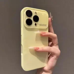 Hot-Selling Ice-Feel Glass Instant Change IP17 Large Window/15Promax Phone Case iP 14 Fresh Style 13