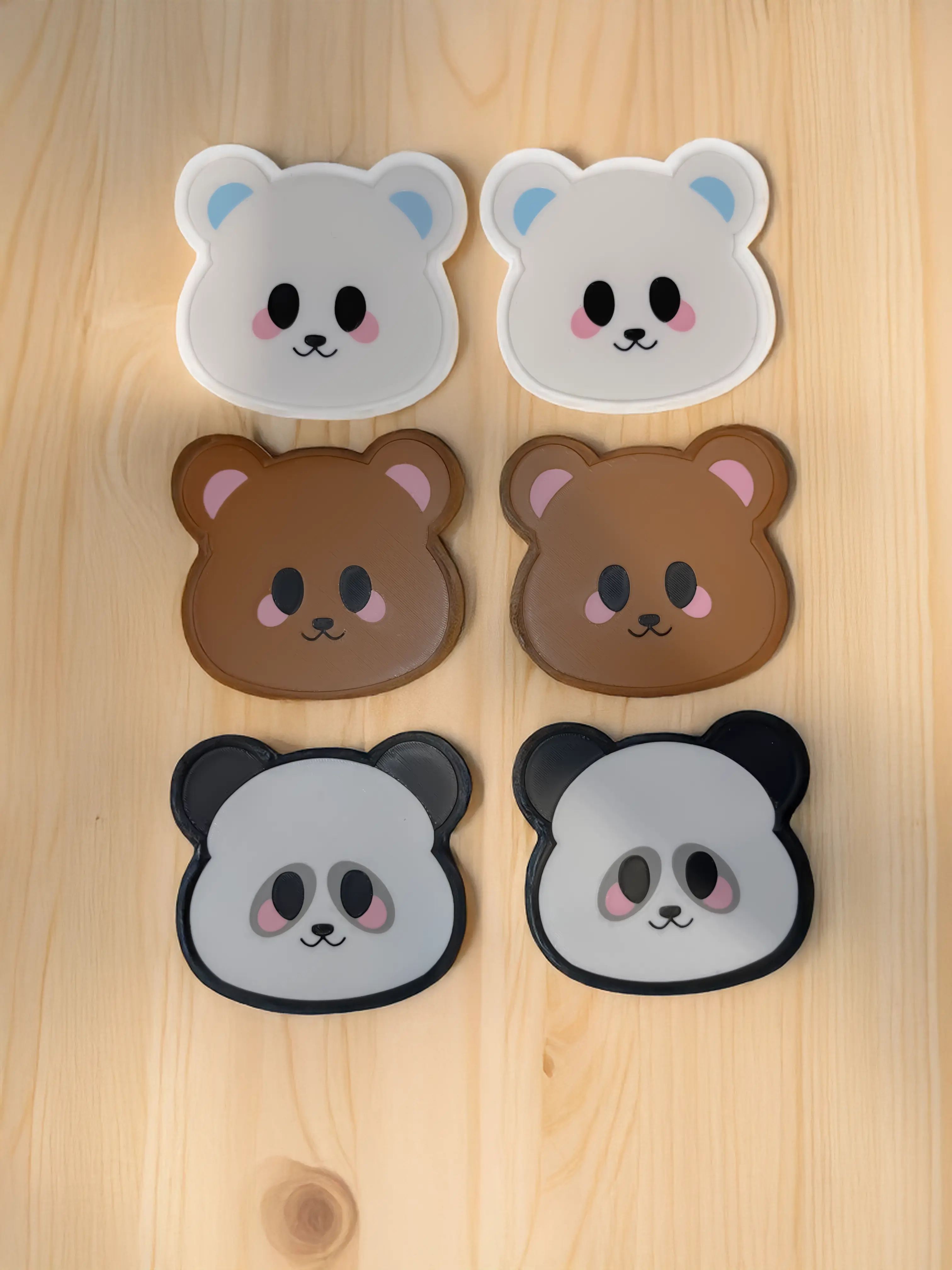 Cute Bear Coasters | Set of 6 | Cute Animal Drink Coasters | Polar Bear Brown Bear Panda | Home Decor | Gift for Her | Housewarming Gift