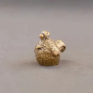 Vintage Brass Chicken Figurine Home Decor, Desktop Tea Pet, Bedroom & Living Room Decoration, Rustic Style Ornament, Ornaments Statues