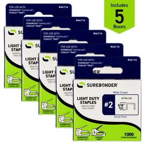 5/16" Light Duty Wide Crown Staples - 5000 Count | #2 Series