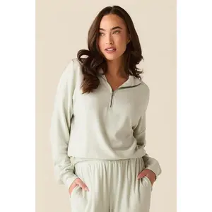 Felicia Cloud Fleece Half Zip in Mist