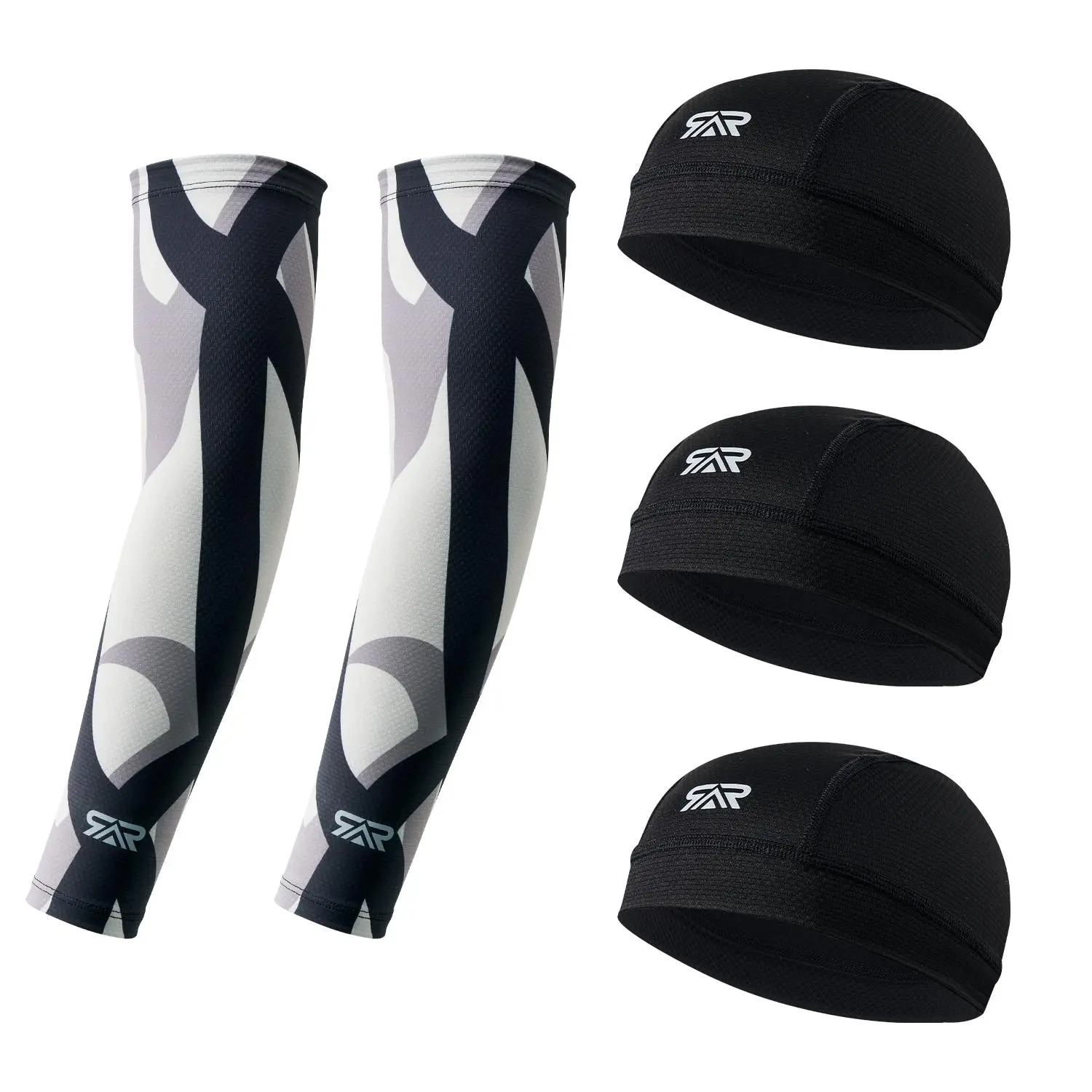 3 black + 2 striped sleeves