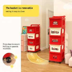 3/5-Tier Plastic Rolling Storage Cart with Wheels – Mobile Utility Organizer for Kitchen, Bathroom, Closet & Dorm