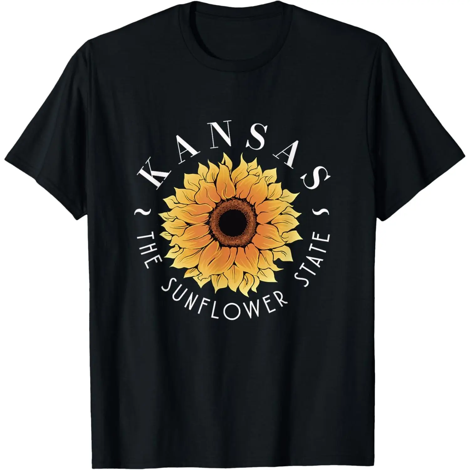 Kansas The Sunflower State | America USA | Kansasian T-Shirt Pure Cotton Graphic Tees Menswear Top: Gifts for Men & Women