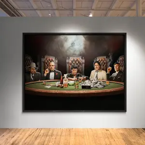 Last Supper Gangsters Wall Art, Famous Actors Mafia Decor, Movie Poster for Stylish Spaces. Vintage Art