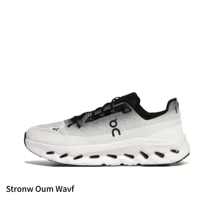 New Arrival Gradient Black White Lightweight Cushioned Sneakers, Breathable Gradient Knit Upper Multi-Hole Hollow Cloud Midsole Stable Support Trendy Running Shoes For Men Women Long Run Daily Wear