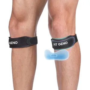 FIT GENO Knee Strap - Adjustable Pain Relief Support for All Ages, Versatile Sports Stabilizer, 2-Pack, Silicone Waterproof Design, Ideal for Running & Hiking