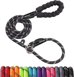 Slip Leads Dog Leash - 4/5/6 FT Slip Leash with Comfortable Handle - Reflective & Heavy Duty Rope Training Leash