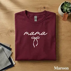 Coquette Mama Shirt Minimalist Mom Shirt Mothers Day Gift, Gildan Cotton Gift For Womenswear