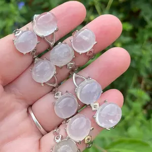 Quartz Adjustable Silver Rings