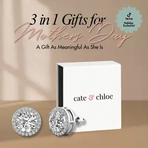 Ariel 18k White Gold Plated Halo Stud Earrings with Simulated Diamond Crystals