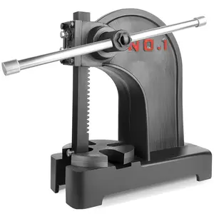 Manual Arbor Press, 1 Ton Manual Arbor Press, 5.5" Maximum Height, 25 lbs Weight Cast Iron Heavy-duty Manual Desktop Arbor Press, Precision Hand Press for Stamping, Bending, Stretching, Black