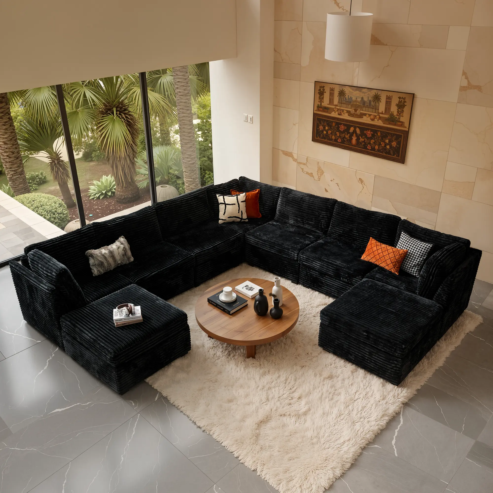 【9 Packages】95-143 Inch Modular Couch Sectionals with 2 Ottomans, Big Comfy Cloud Couches, L/U Shaped 9 Seat Modular Sectional Sofa, Modern Cloud Sectional Couches for Living Room, Deep Seat Sofa