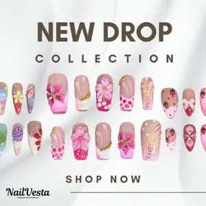 NailVesta NEW DROP COLLECTION – 100% Handcrafted 3D Press-On Nails | Reusable, Long-Lasting, Salon-Quality