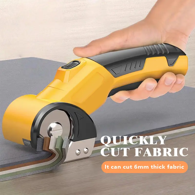 Cordless Rechargeable Metal Electric Rotary Scissors with Rotary Blade - Portable Powerful Stainless Steel Cardboard Cutter for Fabric, Carpet - On-the-Go Sewing Tool, Christmas Gift, All Seasons Supplies, Thanksgiving Gift
