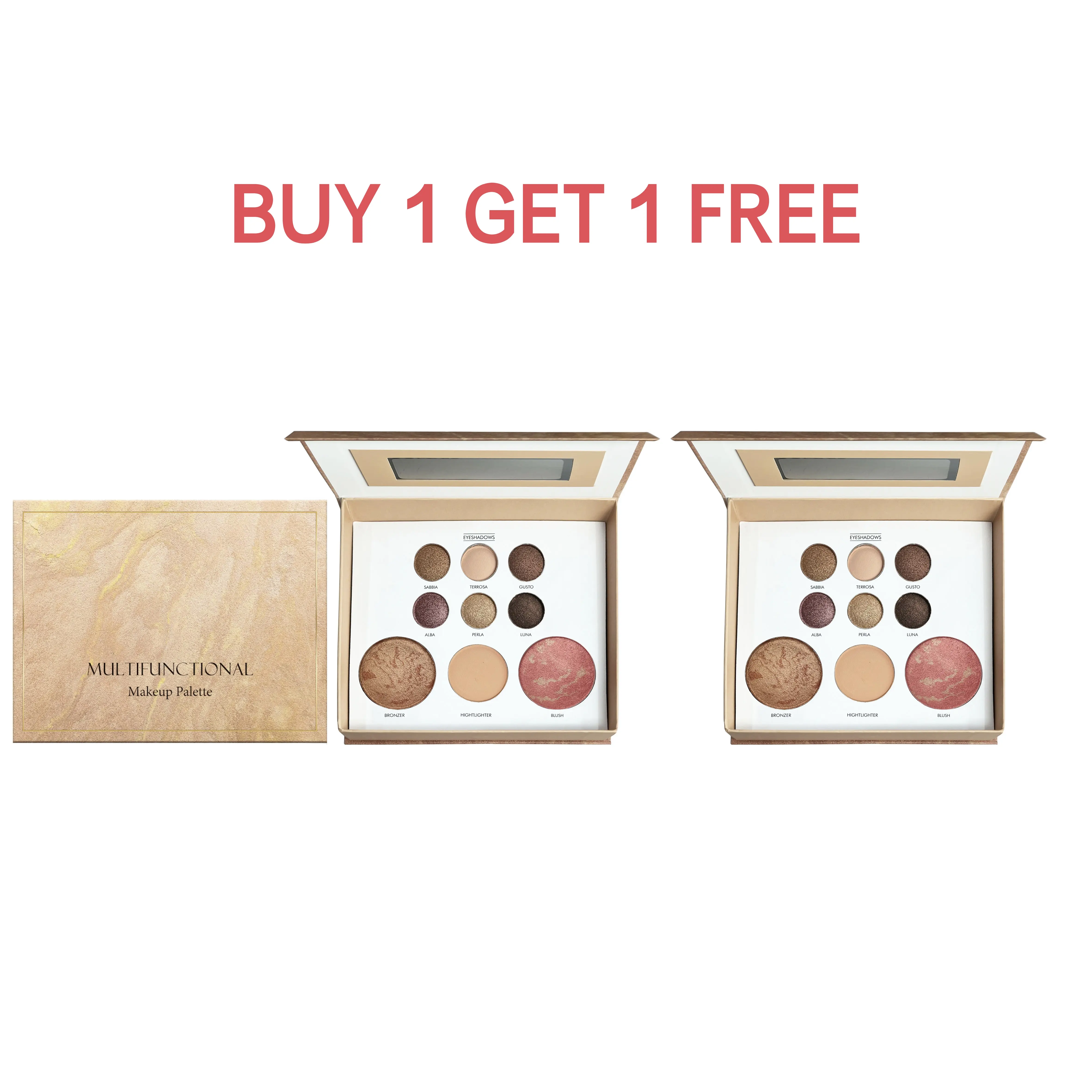 [Buy 1 Get 1 Free] Makeup Palette Multi-Use Cosmetic Set Highlighter Eyeshadow Contour Blush Suitable for Any Makeup Look Zodiac Makeup Palette bronze eye shadow powder underground makeuppallette fantal frame basic canvas ph pale skin bronzer cool toned