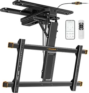 Electric Ceiling TV Mount with App & Remote, Motorized Full Motion Ceiling Mount for 32″–75″ (Fits 37″–70″) Flat or Curved TVs up to 110 lbs, Tilt & Swivel, Flip Down TV Mount for Flat Roof#TikTokShopBlackFriday