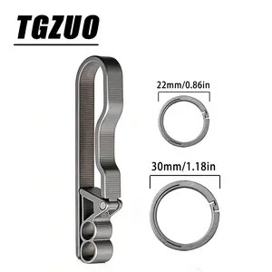 High-Quality Corrosion-Resistant Titanium Alloy Keychain, Durable and Elegant Outdoor Key Holder, Includes Two Clips