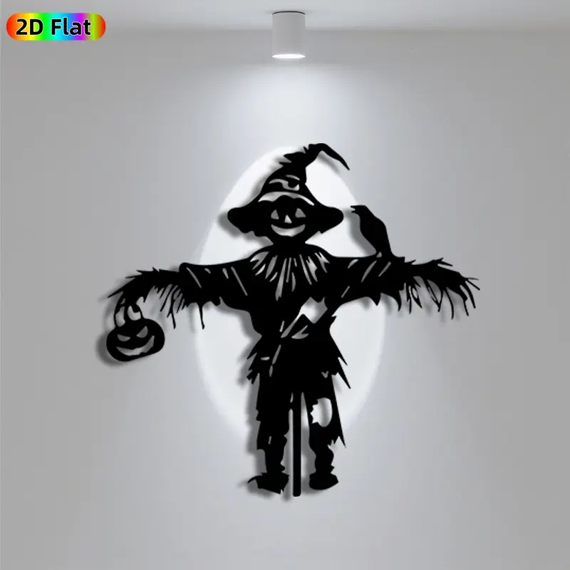 1pc Avant - Garde Scarecrow with Pumpkin and Crow Metal Wall Art, Avant - Garde Scarecrow with Pumpkin and Crow Statue Mural, Iron Craft, Perfect for Living Room, Garden, Farmhouse Decor,Silhouette Wall Decor, Halloween Decor, Ideal Gift for Trend Seekers