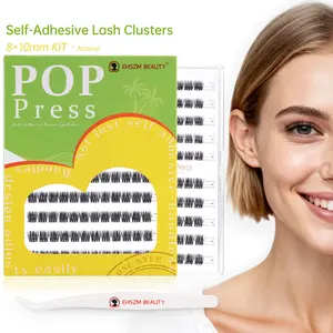 EHSZM BEAUTY POP PRESS Petit 2-in-1 Self-Adhesive 1-Minute Lash Clusters Kit, Pre-Glued Press-On, No Glue Needed, Includes Tweezers, All-Day No-Fall, Ideal for Everyday Runs