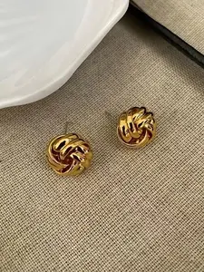 1 Pair Metal Geometric Spiral Earrings, Unique Women's Daily Jewelry, Fashionable Ear Rings for Everyday Wear, Stylish Accessory