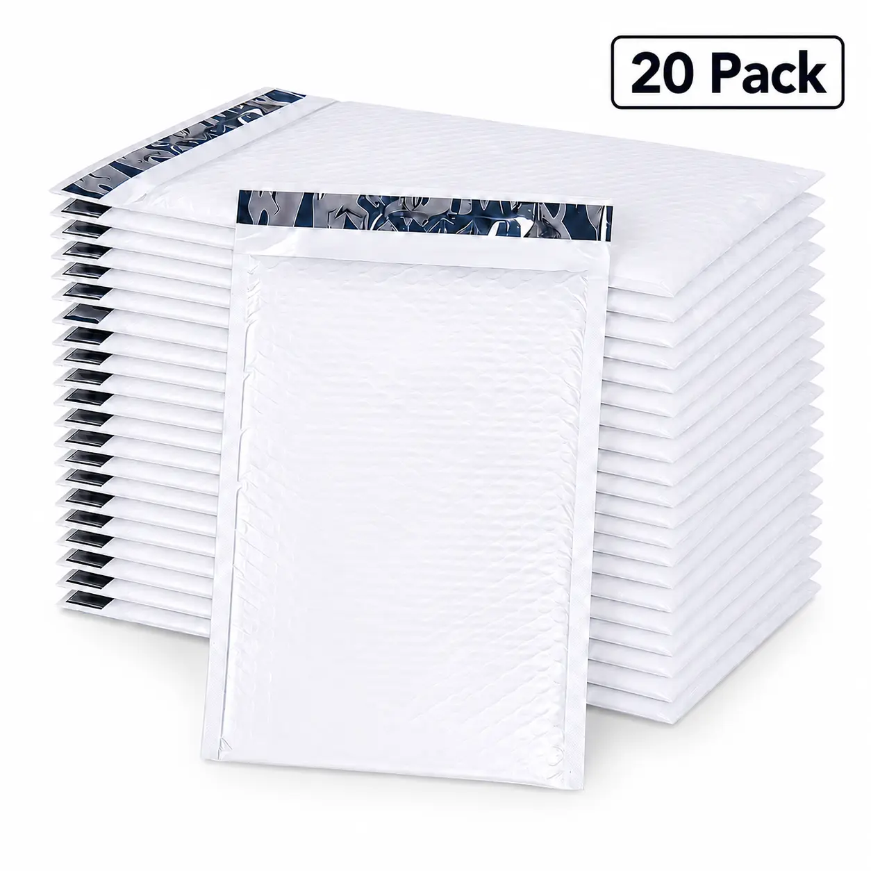 20 Pack 4 x 7 Inch White Bubble Mailers,#000 Self Seal Poly Padded Envelopes, Cushioned Shipping Bags for Small Business, Jewelry, Accessories, Gifts and Small Items