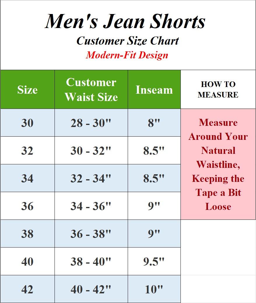 Mens 3 Pack Classic Jean Shorts with Multiple Styles (30-42)