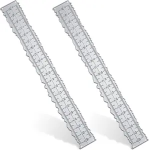 2 Pcs Deckle Edge Ruler 8.4 Inch Irregular Metal Craft Die Cuts Measurements Embossing Cutting Paper Rulers for Card Making Portable Decorative Wavy Measuring Tool