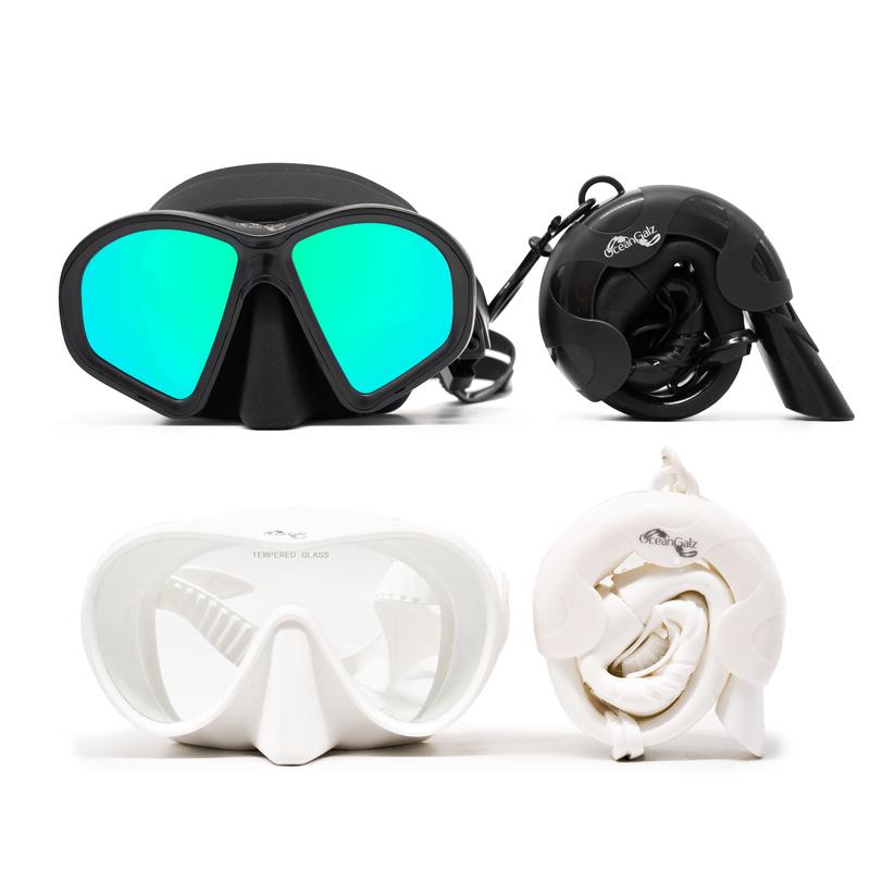 OceanGalz Mask and Snorkel Set - Includes Black & White Masks, - TikTok ...
