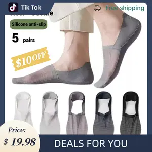 Zephyr Men's 5-Pack No-Show Socks: Invisible, Antislip & Odor-Resistant  Menswear Bestie