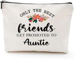 Aunt Gifts, Aunt Gifts, Best Aunt Ever Gifts, Aunt Gifts from Niece, Aunt Makup Bag, Aunt Mother Day Birthday Gifts, Funny Fun Auntie Christmas Gifts, Best Friends Get Promoted to Great Auntie 1 Blue Leaves