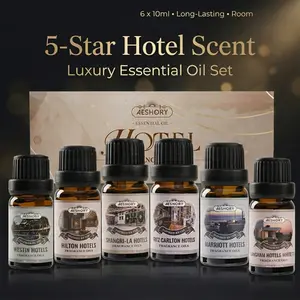 AESHORY 6-Pack Luxury Hotel Fragrance Oil Set | 5-Star Scents of Hilton, Westin, Ritz-Carlton | Premium Essential Oil for Diffuser & Home Scenting | Long Lasting Aromatherapy Gift Set | Bring the 5-Star Hotel Home (10ml/Bottle)