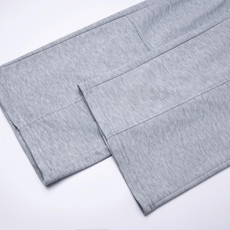Paneled Joggers Men's Black and Grey Wide Leg Sweatpants with Drawstring Waist Casual Comfort Trousers