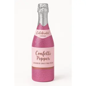 "Team Bride" Pink Glitter Champagne Bottle Confetti Popper