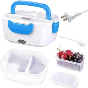Electric Lunch Box 110V  Heating Lunch Hot Box Portable Insulated Bento Box Electric Lunch Container for Office Travel  (Blue)