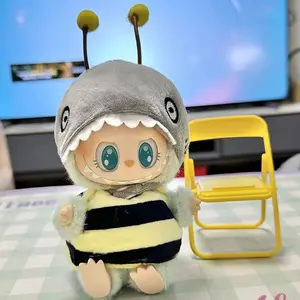 Sharkbee Cute Waistcoat-cute doll clothes accessory、17CM Sized Dolls, Cute Hooded Outfit with Matching Bag, Soft Fluffy Material, Perfect for Collectors & Gifts