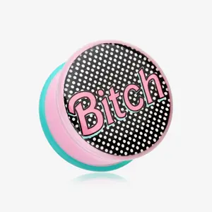 A Pair of Retro Bitch Single Flared Ear Gauge Plug