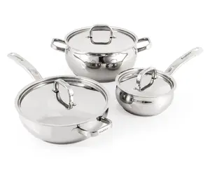 BergHOFF Belly Shape 6Pc 18/10 SS Cookware Set