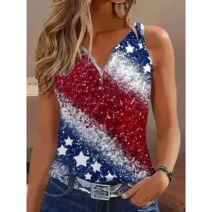 Women's Summer Sleeveless Vest Button Top