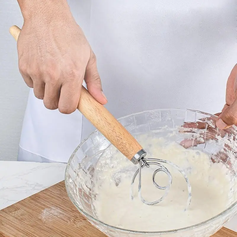 Stainless Steel Egg Beater, Flour Mixer, Danish Flour Mixing Rod, Baking Tool, Durable Kitchen Utensil for Perfect Mixes