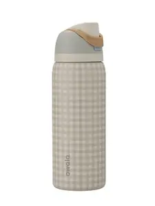 Owala FreeSip Stainless Steel Insulated Water Bottle – Gingham Check Pattern | Leakproof Flip Lid | Keeps Drinks Cold 24H | Cute Aesthetic Bottle