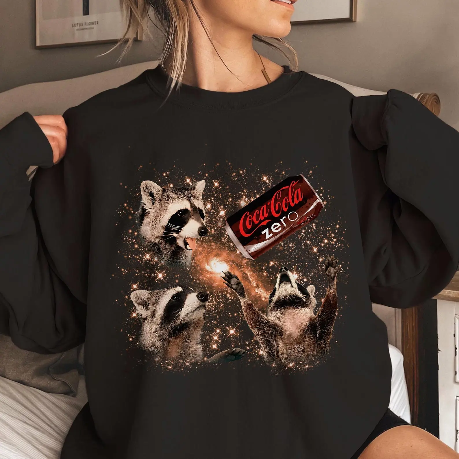 Three Raccoons Soda SweatShirt – Funny Cokee Zero Diet Cokee Gift – I Need a Diet Cokeee Meme Tee – Soda Lover T-Shirt