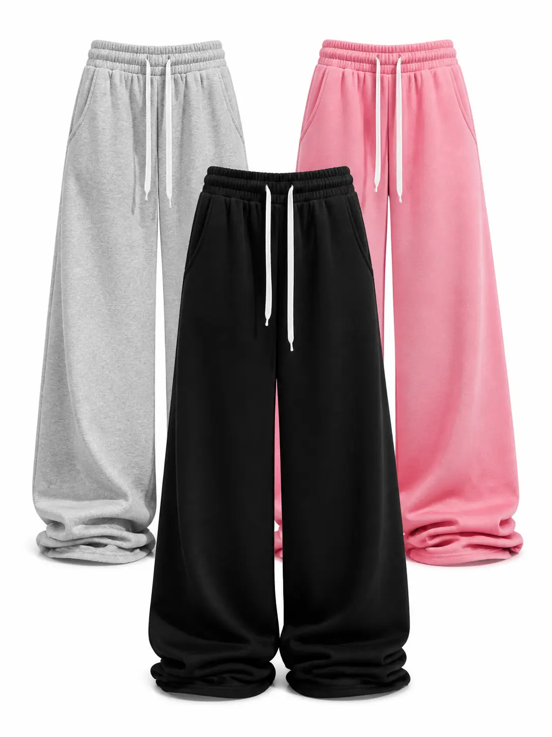 Men’s 3-Pack Loose-Fit Athletic Sweatpants, Straight-Leg Jogger Pants, Soft Breathable Knit Fabric, Deep Pockets, Ideal for Workouts, Running, and Everyday Casual Wear.