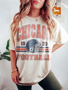 [Sale off up to 50%] Vintage 90s Style Chicago Football tshirt, Game Day Shirt, Chicago Team Football Shirt, Sunday Chicago, Sport Shirt, Chicago Football, Graphic Streetwear T-shirt