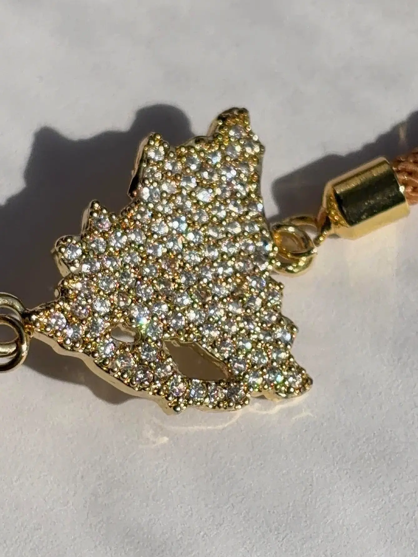 Nicaragua Map Bracelet with Zirconias and Gold Plated