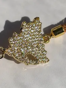 Nicaragua Map Bracelet with Zirconias and Gold Plated