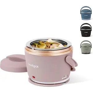 Crock-Pot 20-Ounce Electric Lunch Box, Portable Food Warmer, Blush Pink| Perfect for Travel, Car, On-the-Go| Spill-Free, Dishwasher-Safe