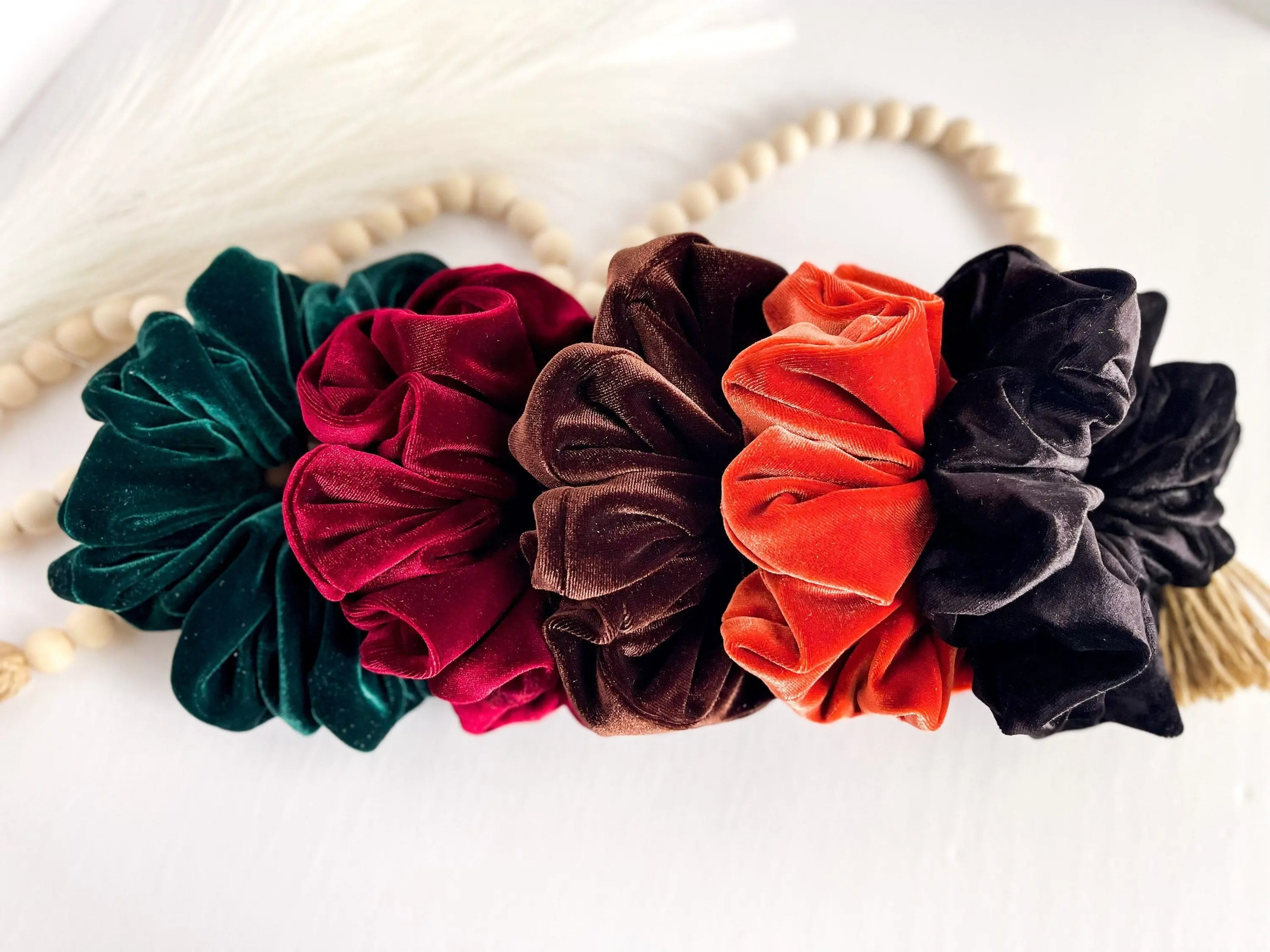 Oversized Velvet Fabric Scrunchie - Soft Hold Hair Tie, Shift Wrist Accessory for Nurses & Teachers, Luxury Affordable Fashion Accessory, 1 Size Fits Most, Hand Wash Only, Healthcare Workers, One Size Fits Most